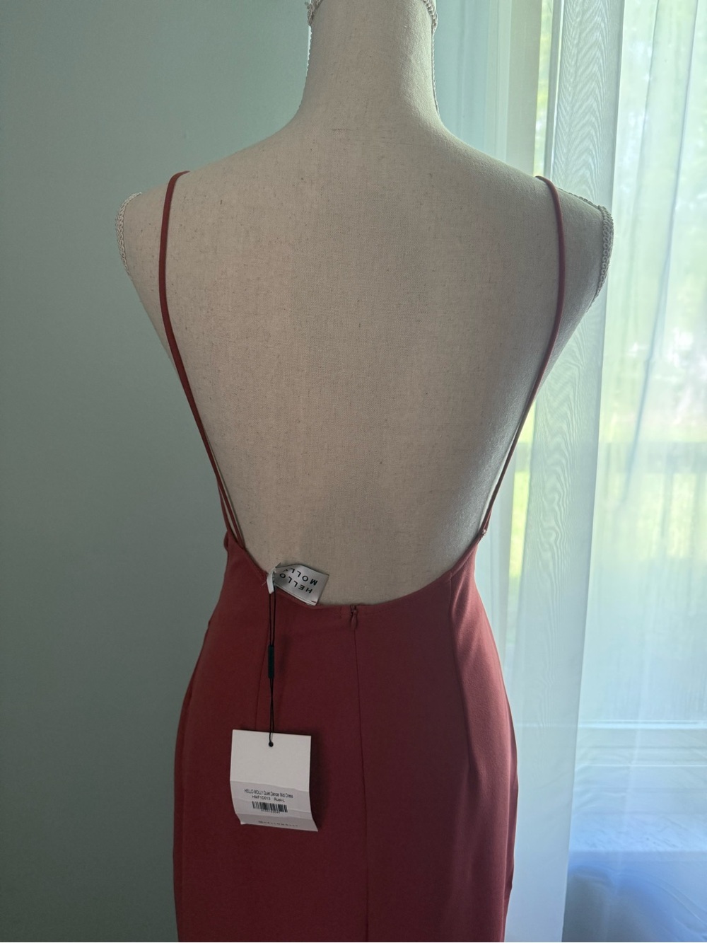 🆕 Hello Molly “Quiet Dancer” Rust Asymmetrical Midi Dress / NWT! / L - Picture 5 of 9
